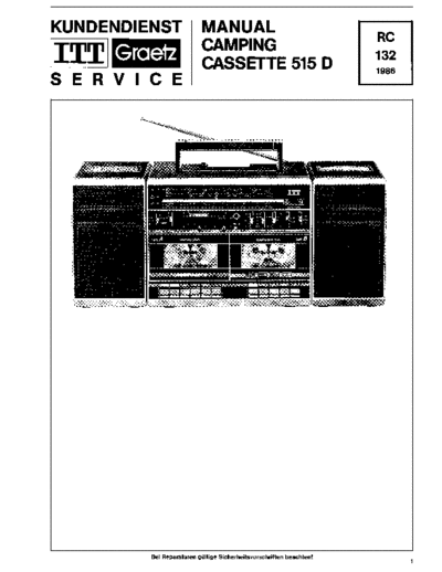 ITT Graetz Camping Cassette 515 D service manual