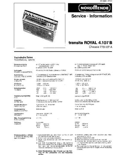 Nordmende transita royal 4.107B service manual