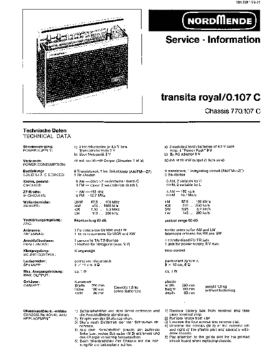 Nordmende transita royal 0.107C service manual
