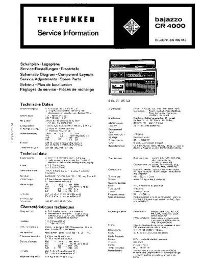 Telefunken bajazzo CR 4000 service manual