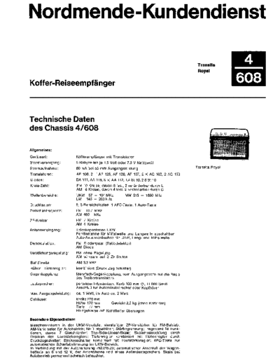 Nordmende transistorkoffer 4 608 transita royal service manual