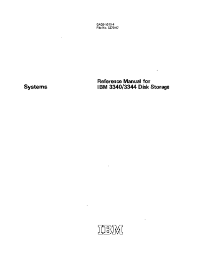 IBM GA26-1619-4 Reference Manual For   3340 3344 Disk Storage Jul75  IBM dasd GA26-1619-4_Reference_Manual_For_IBM_3340_3344_Disk_Storage_Jul75.pdf