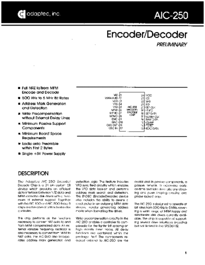 adaptec AIC-250 Encoder Decoder  adaptec asic AIC-250_Encoder_Decoder.pdf