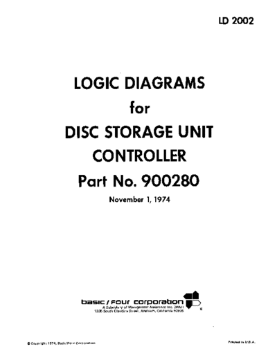basicFour LD2002 Disk Storage Unit Controller Logic Diagrams Nov74  . Rare and Ancient Equipment basicFour LD2002_Disk_Storage_Unit_Controller_Logic_Diagrams_Nov74.pdf