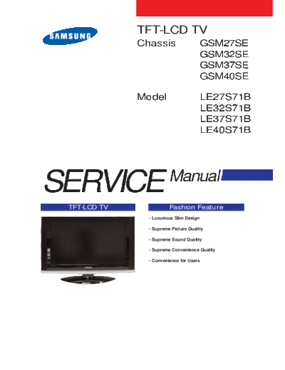 Samsung SAMSUNG LCD LE27 40S71B GSM27 40SE  Samsung LCD TV LE32S71B SAMSUNG LCD LE27_40S71B GSM27_40SE.pdf
