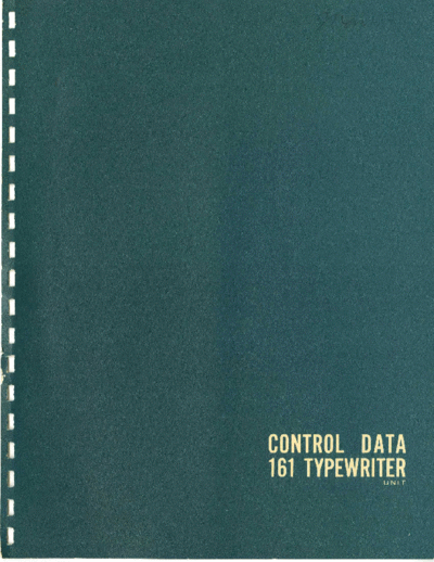cdc 073e 161 Typewriter Unit Dec62  . Rare and Ancient Equipment cdc 160 073e_161_Typewriter_Unit_Dec62.pdf