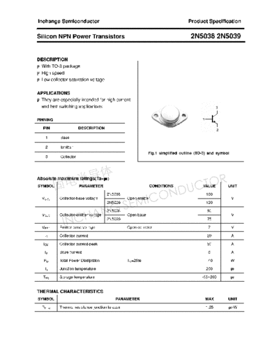 Inchange Semiconductor 2n5038 2n5039  . Electronic Components Datasheets Active components Transistors Inchange Semiconductor 2n5038_2n5039.pdf