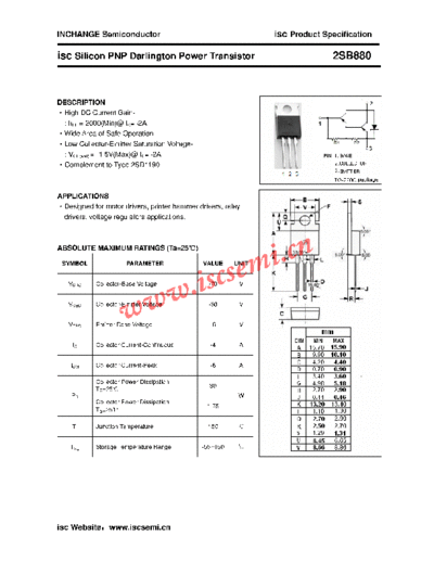 Inchange Semiconductor 2sb880  . Electronic Components Datasheets Active components Transistors Inchange Semiconductor 2sb880.pdf