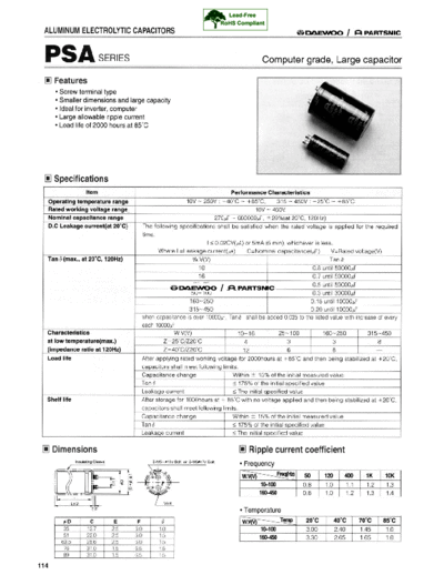 Daewoo-Parstnic Daewoo-Partsnic [screw] PSA Series  . Electronic Components Datasheets Passive components capacitors Daewoo-Parstnic Daewoo-Partsnic [screw] PSA Series.pdf