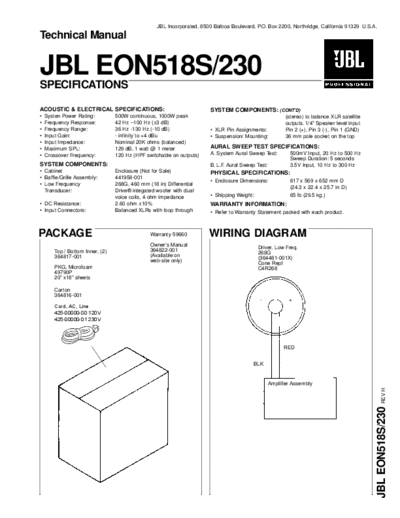JBL jbl eon518s-230 exploded-view  JBL Audio EON518S jbl_eon518s-230_exploded-view.pdf