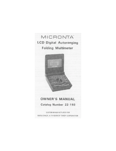 Micronta 22-193  . Rare and Ancient Equipment Micronta 22-193.pdf