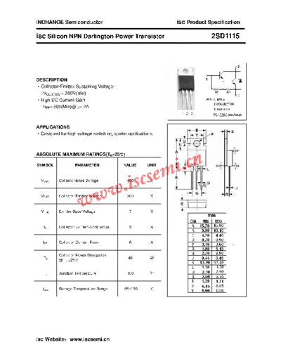 Inchange Semiconductor 2sd1115  . Electronic Components Datasheets Active components Transistors Inchange Semiconductor 2sd1115.pdf