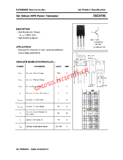 Inchange Semiconductor 2sc4745  . Electronic Components Datasheets Active components Transistors Inchange Semiconductor 2sc4745.pdf