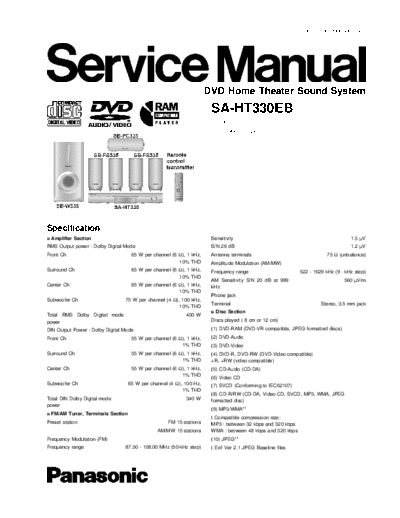 panasonic hfe   sa-ht330eb service en  panasonic Audio SC-HT330 hfe_panasonic_sa-ht330eb_service_en.pdf