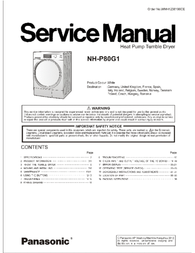 panasonic Panasonic NH-P80G1 Dryer  panasonic Wash Masch NA-128VB6WSR NA-148VB6WSR (5) Panasonic_NH-P80G1_Dryer.pdf