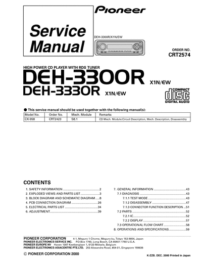 Pioneer DEH-3300R DEH-3330R  Pioneer Car Audio DEH-3330R DEH-3300R_DEH-3330R.djvu