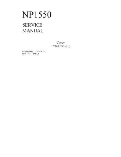 CANON Canon NP 1550 Service Manual  CANON Printer Canon NP 1550 Service Manual.pdf