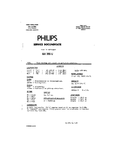 Philips BX355U  Philips Historische Radios BX355U BX355U.pdf