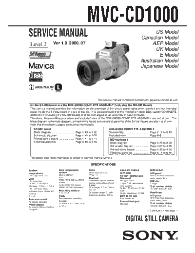 Sony CAMARA    MVC - CD 1000  Level  2  Sony Camera CAMARA SONY  MVC - CD 1000  Level  2       .pdf