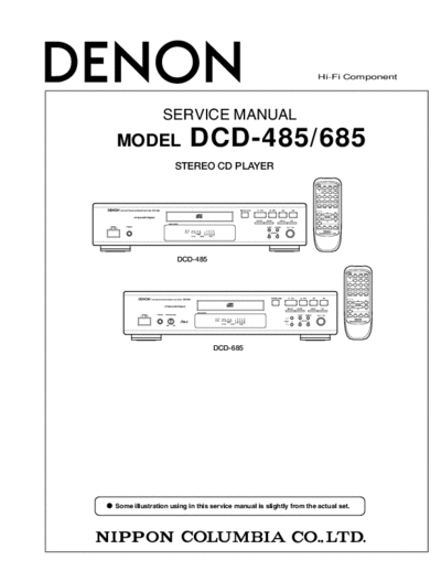 DENON  DCD-485 & 685  DENON CD Player CD Player Denon - DCD-485 & 685  DCD-485 & 685.PDF