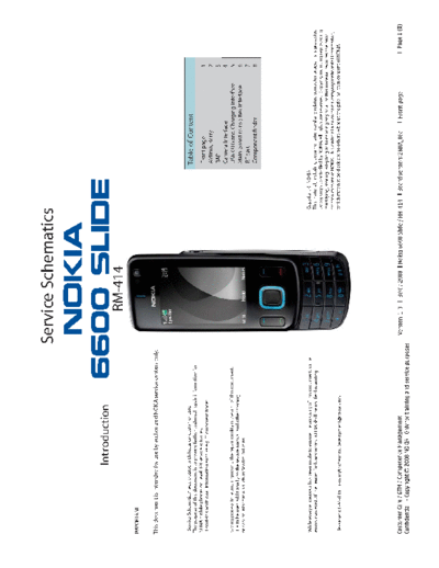 NOKIA 6600s RM-414 schematics v1 0  NOKIA Mobile Phone Nokia_6600slide 6600s_RM-414_schematics_v1_0.pdf