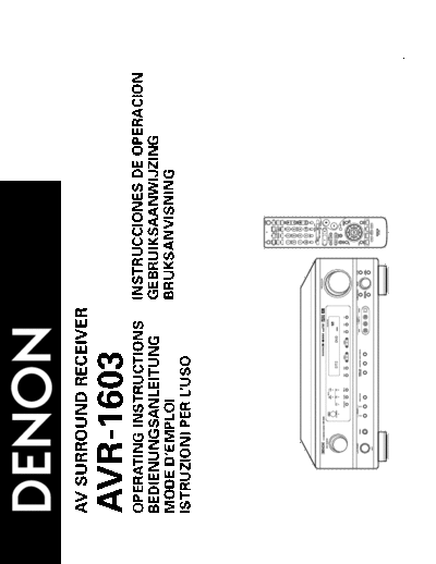 DENON  AVR-1603  DENON AV Surround Receiver AV Surround Receiver Denon - AVR-1603 & 683  AVR-1603.PDF