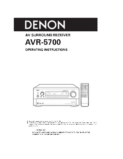 DENON  AVR-5700  DENON AV Surround Receiver AV Surround Receiver Denon - AVR-5700  AVR-5700.pdf