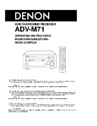 DENON  2 ADV-M71  DENON DVD Surround Receiver DVD Surround Receiver Denon - ADV-M71  2 ADV-M71.pdf