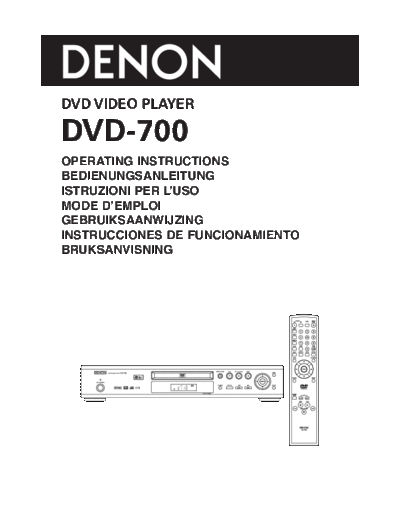 DENON  DVD-700  DENON DVD Video Player DVD Video Player Denon - DVD-700  DVD-700.pdf