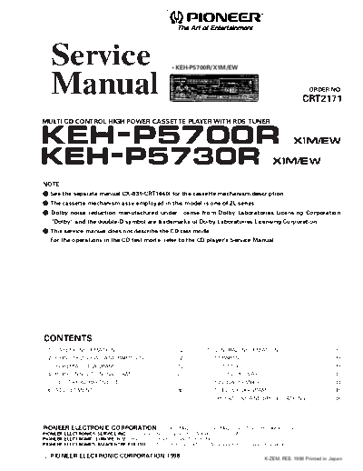 Pioneer KEH-P5700R P5730R  Pioneer KEH KEH-P5700R & P5730R Pioneer_KEH-P5700R_P5730R.pdf