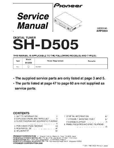 Pioneer SH-D505  Pioneer SH SH-D505 SH-D505.pdf