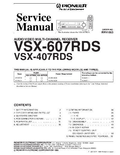 Pioneer VSX-607RDS & VSX-407RDS  Pioneer VSX VSX-607RDS & VSX-407RDS VSX-607RDS & VSX-407RDS.pdf