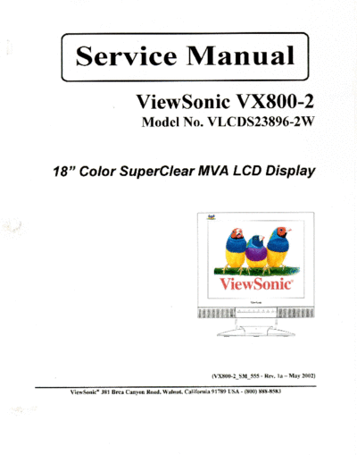 Viewsonic Vx800-2 SM 1a  Viewsonic  LCD  LCD Viewsonic VX800 VX800 Vx800-2_SM_1a.pdf