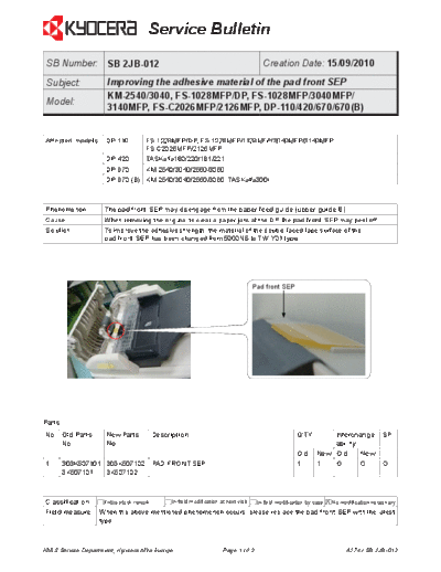 Kyocera 2JB-012  Kyocera Printer FS-3040-3140MFP SERVICEBULLETIN 2JB-012.pdf