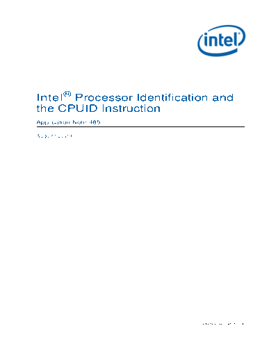 Intel AP-485   Processor Identification and CPUID Instruction  Intel AP-485 Intel Processor Identification and CPUID Instruction.pdf