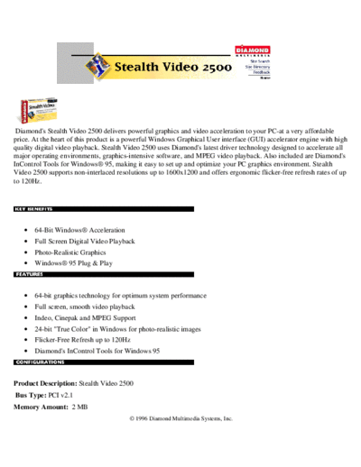 . Various Stealth Video 2500  . Various Stealth Video 2500.PDF